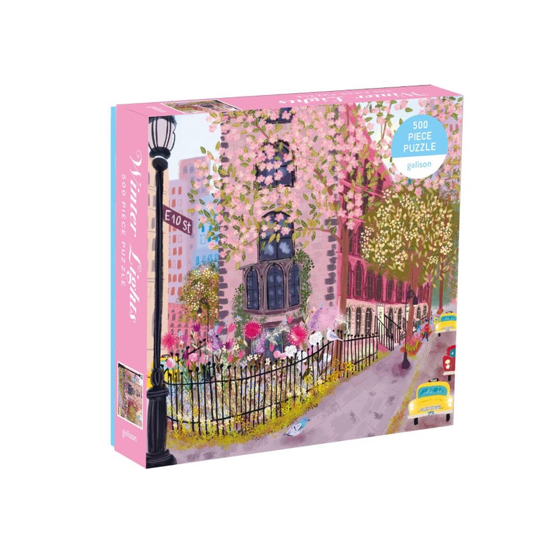 Christmas Snow Winter Lights Puzzle 500 Piece With Gold Foil Reflective Atmosphere Ornaments Puzzle Decompression Toy Birthday Gift - Image 1